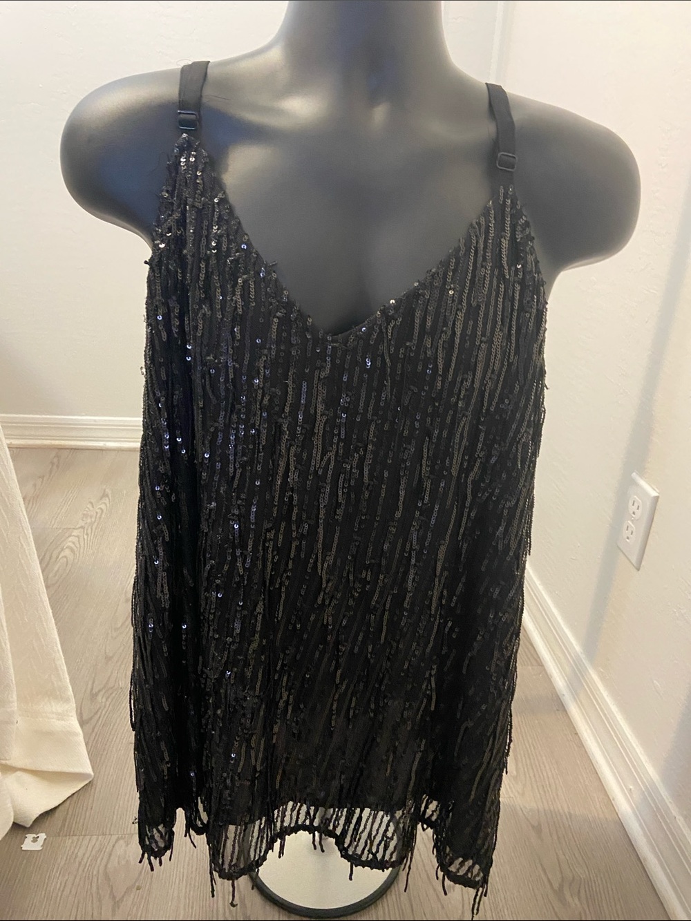 torrid Black Sequin Fringe Blouse